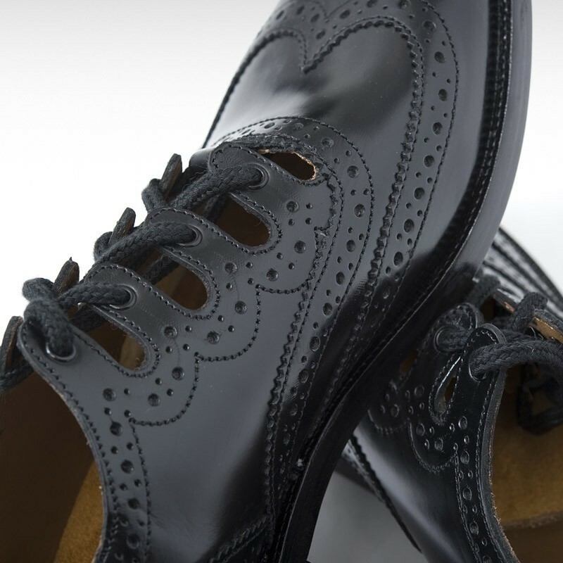 Black Leather Ghillie Brogues