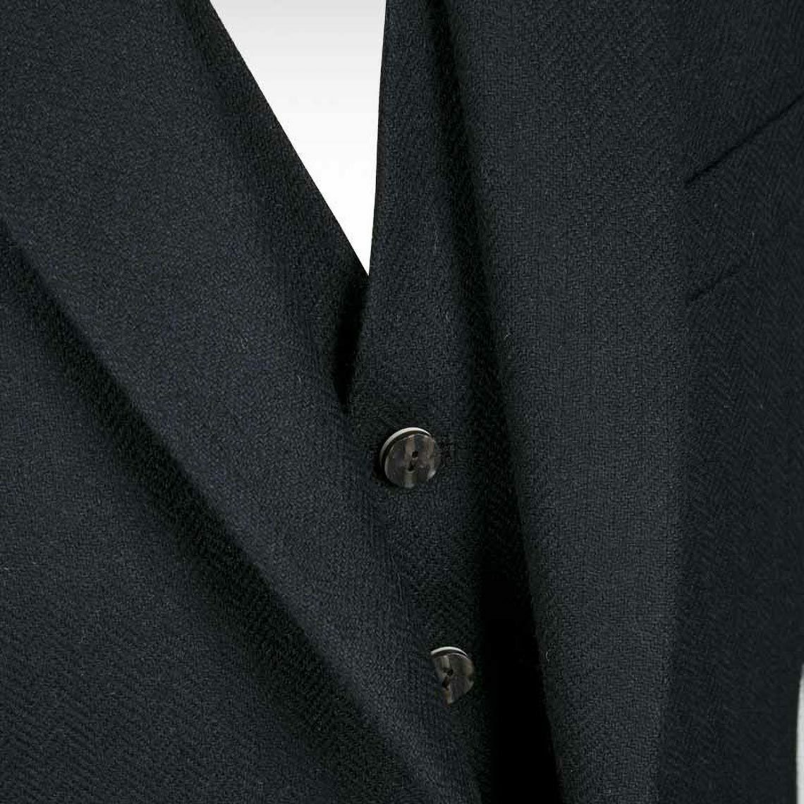 Black Herringbone Crail Jacket & Waistcoat